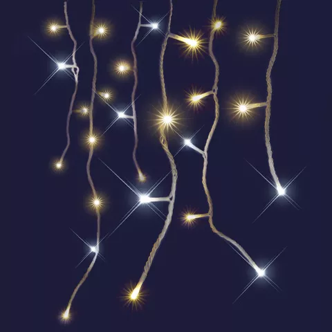 Stalattite luminosa interconnessa 8 m 160 LED Flash Bicolore Bianco caldo e freddo