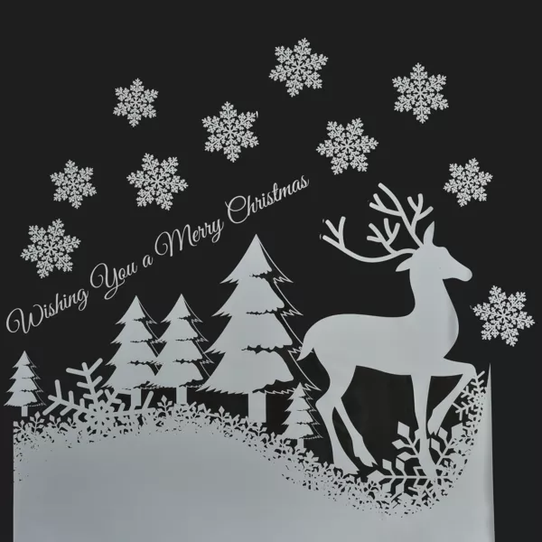 Kerststickers voor raam Landschap Merry Christmas