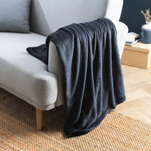 Manta suave en franela (125 x 150 cm) Didou Gris antracita