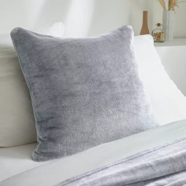 Housse de coussin carr�e flanelle (60 x 60 cm) Didou Gris clair
