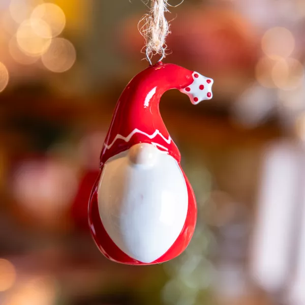 Weihnachtsmann zum Aufh�ngen (H6 cm) Dolomit Rot und Wei�