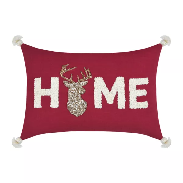 Coussin rectangulaire coton (35 x 50 cm) Finna Rouge