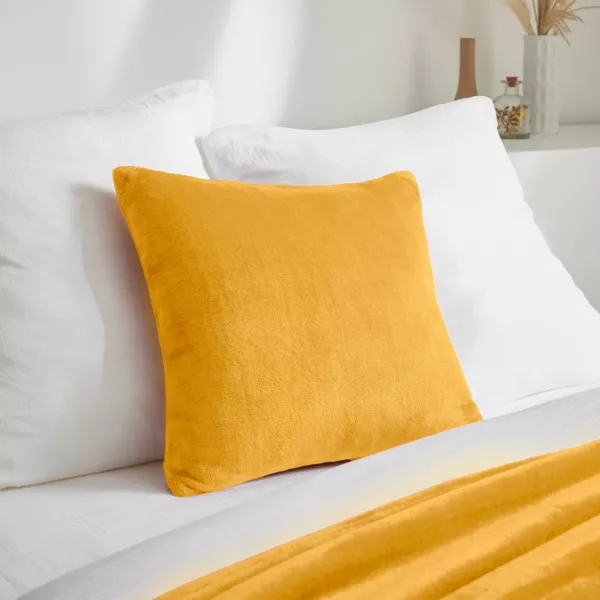 Kussenhoes vierkant flanel (45 x 45 cm) Didou Mosterdgeel