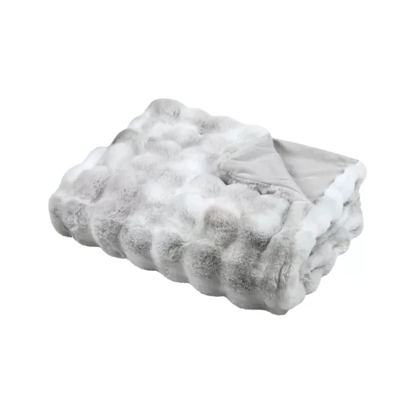 Plaid in finta pelliccia (130 x 150 cm) Nebraska Grigio perla