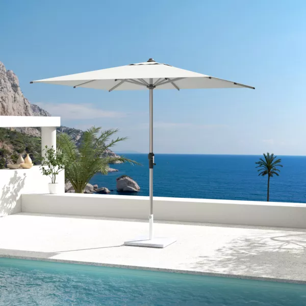 Parasol cuadrado de aluminio (L2,5 X 2,5 m) Yucatan - Gris y Blanco