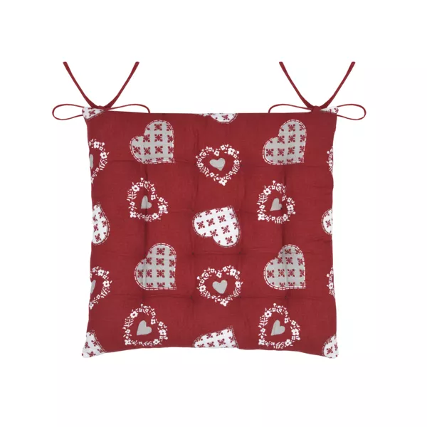 Coussin de chaise carr� coton (40 x 40 cm) Ornon Rouge
