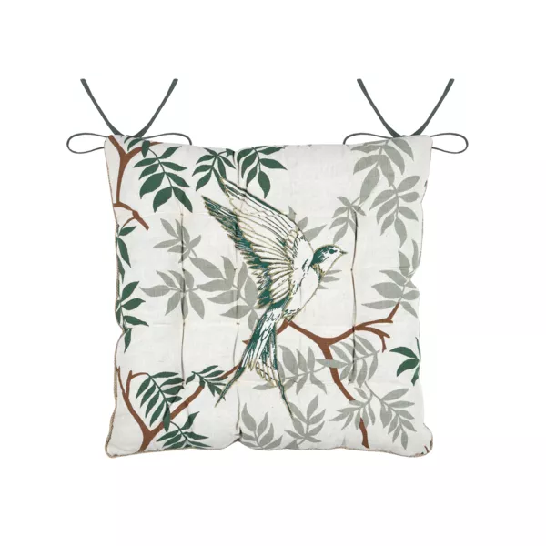 Coussin de chaise carr� coton (38 x 38 cm) Botanys Ecru