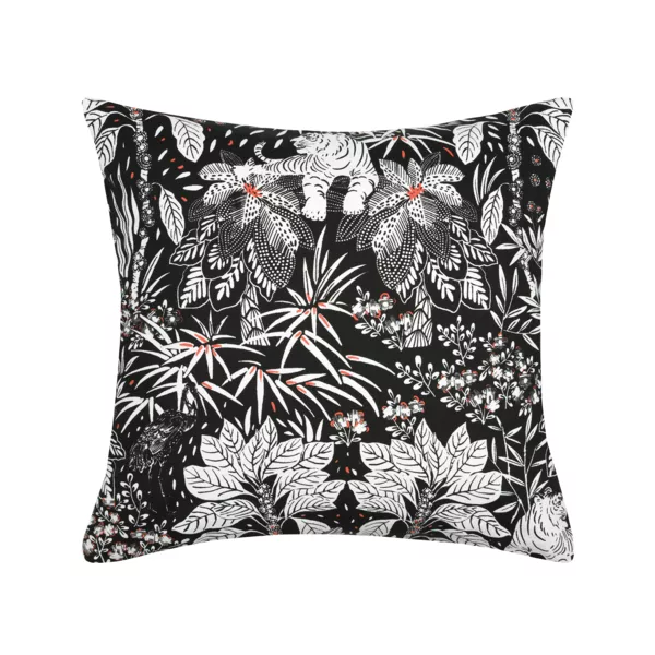 Housse de coussin carr�e coton (40 x 40 cm) Bengali Noire