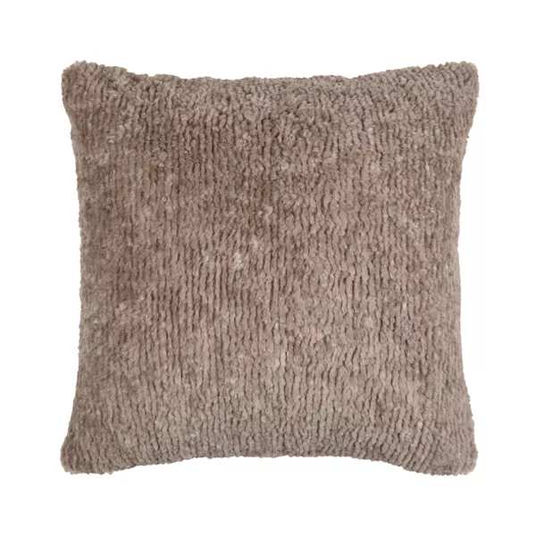 Coussin carr� fausse fourrure (45 x 45 cm) Timmy Taupe