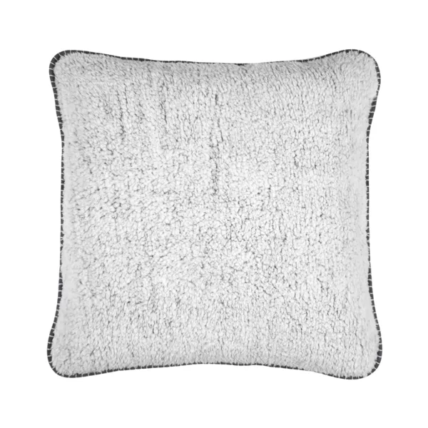 Coj�n cuadrado de piel sint�tica (50 x 50 cm) Winston Gris