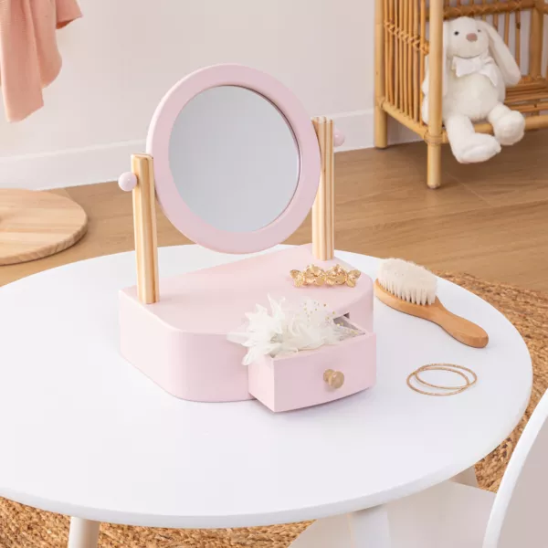 Toeletta in legno per bambini (H28 cm) Louna Rosa