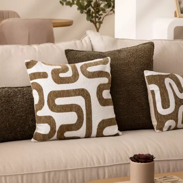 Coussin carr� (40 x 40 cm) Safina Vert kaki