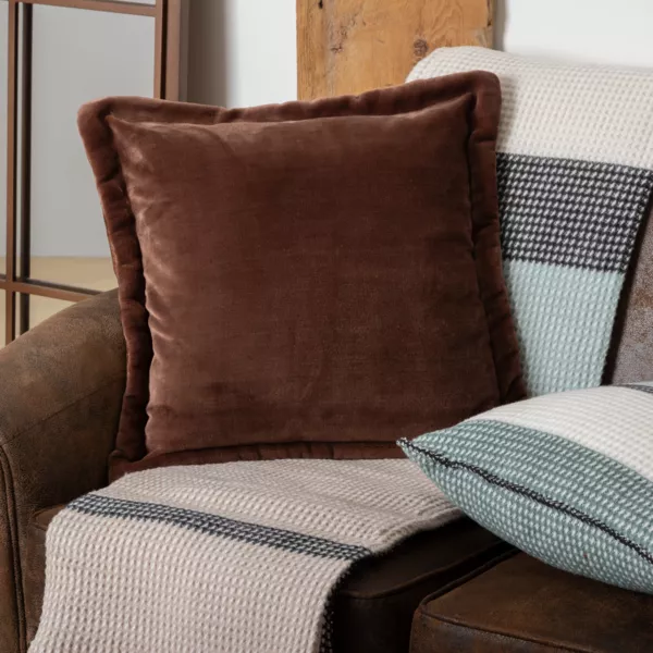 Coussin carr� flanelle (53 x 53 cm) Cuddly Marron