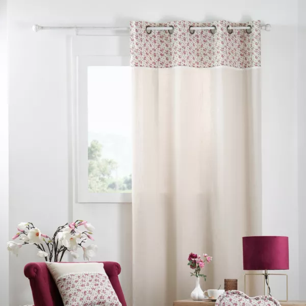 Cortina de algod�n (140 x 260 cm) Ginny Rosa