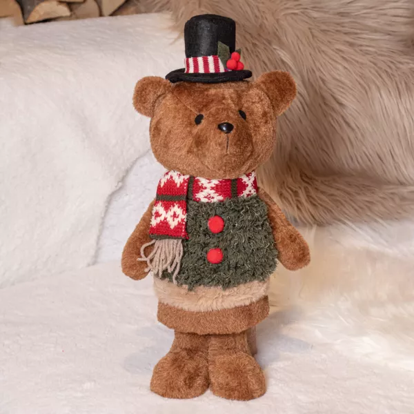 Julebj�rn dekoration (H46 cm) Teddy i flot kostume