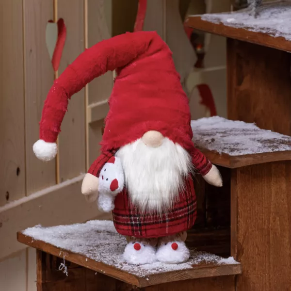 Jule-nisse (H65 cm) Tilki Sovende i pyjamas med rød hue