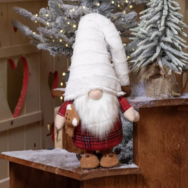 Lutin de No�l (H65 cm) Gluk Dormeur en pyjama bonnet Blanc