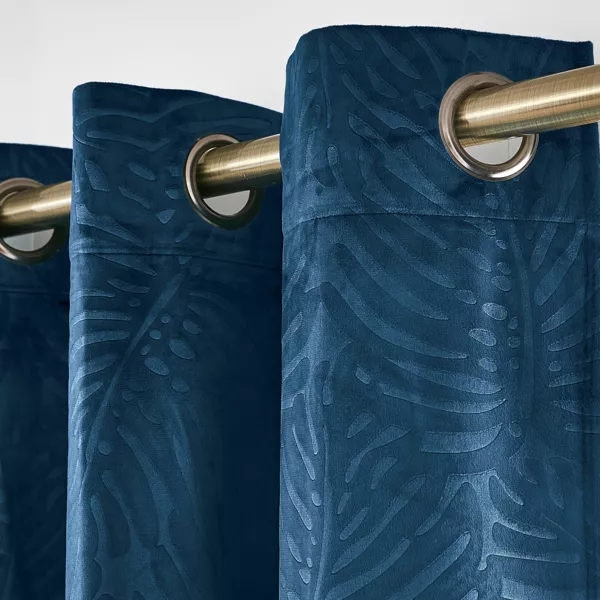 Cortina oscurecedora terciopelo (140 x 280 cm) Fern Azul marino