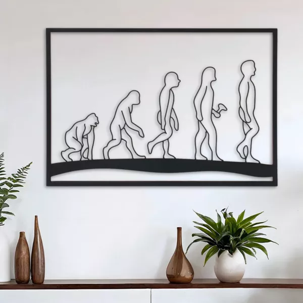 Decoraci�n mural de metal (70 x H50 cm) Evoluci�n Negro