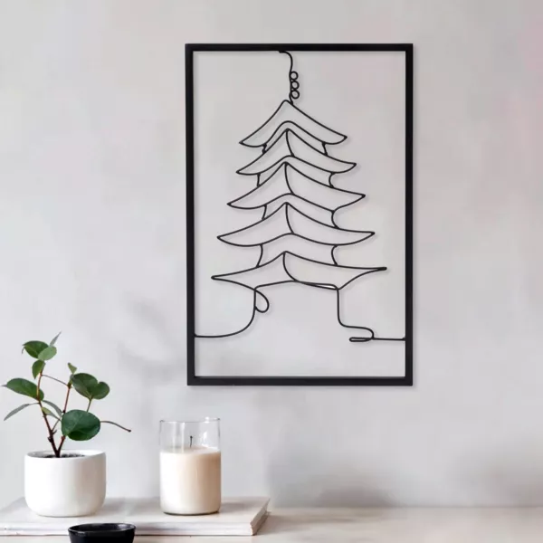 Wanddekoration Metall (H45 cm) Schwarzer Tempel