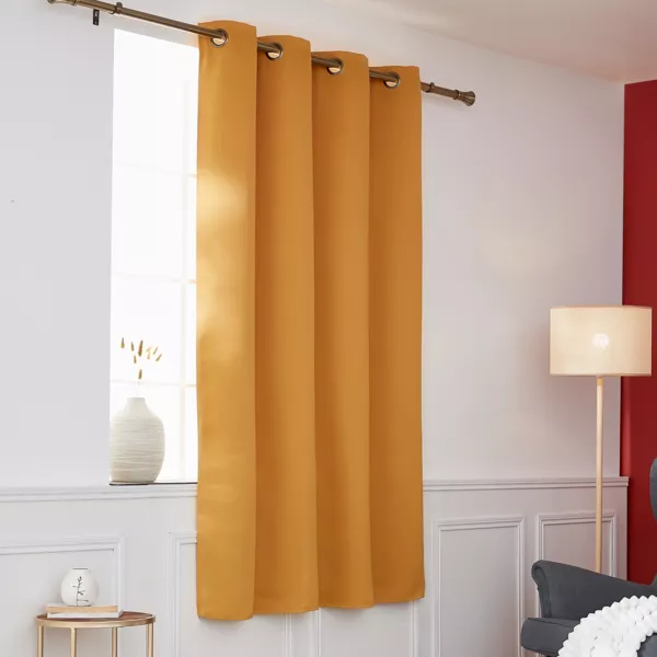 Halbverdunkelnder Thermovorhang (140 x 180 cm) Calore Honiggelb