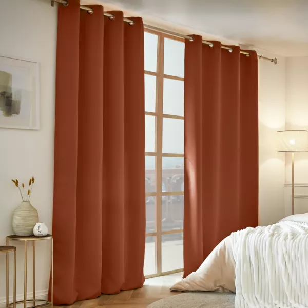 Halbverdunkelnder Thermovorhang (140 x 240 cm) Calore Terrakotta