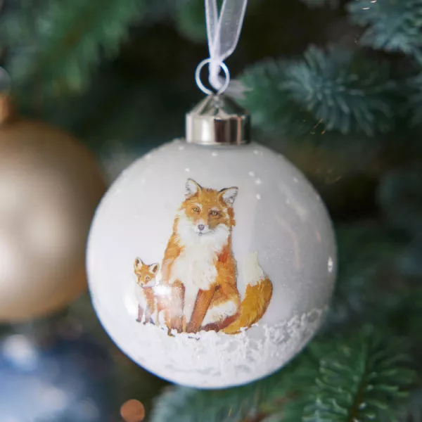 Set van 12 glazen kerstballen (D80 mm) Sneeuwnatuur Wit