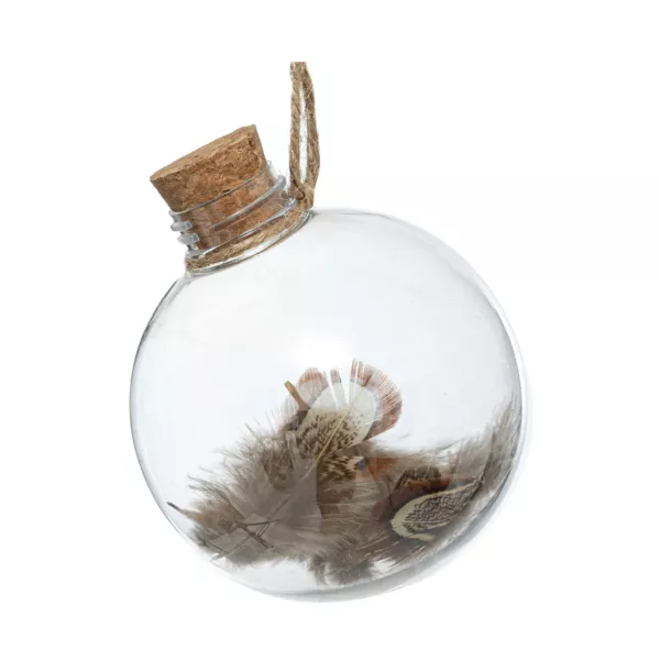 Palla di Natale (D80 mm) Piume e trasparenza