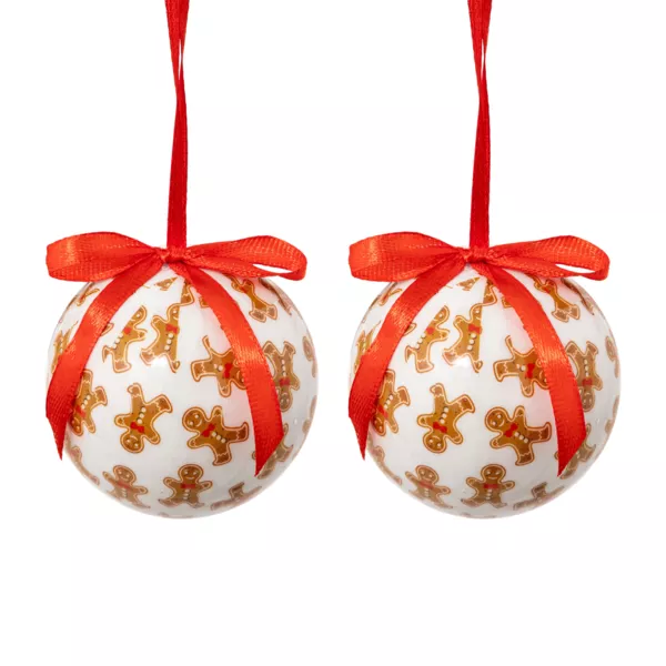 Lot de 2 boules de No�l (D60 mm) Petit Biscuit 