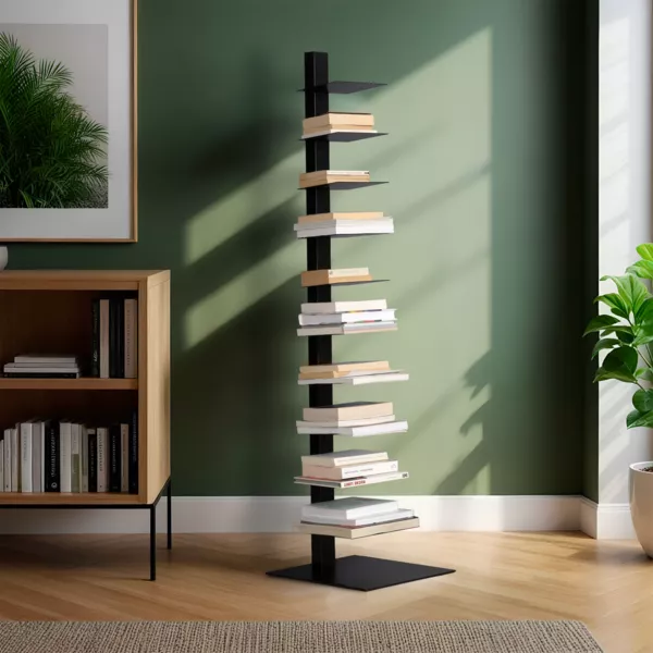 Scaffale di stoccaggio a 10 ripiani (Alt 150 cm) Libreria Book Nero
