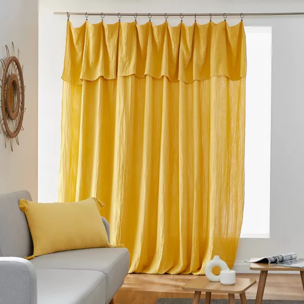 Overgordijn verstelbaar Katoengaas (280 x max 300 cm) Ga�a Saffraangeel
