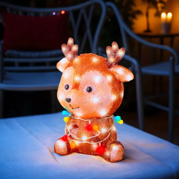 Renne lumineux 72 LED (H38 cm) Baby Coco Multicolore