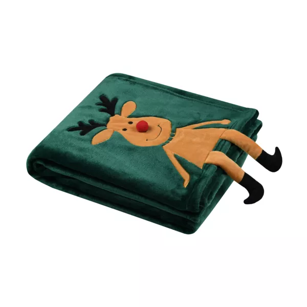 Plaid di Natale (125 x 150 cm) Edgard renna Verde