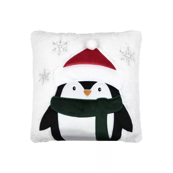Vierkant fluwelen kerstkussen (45 x 45 cm) Edgard Pingu�n Wit