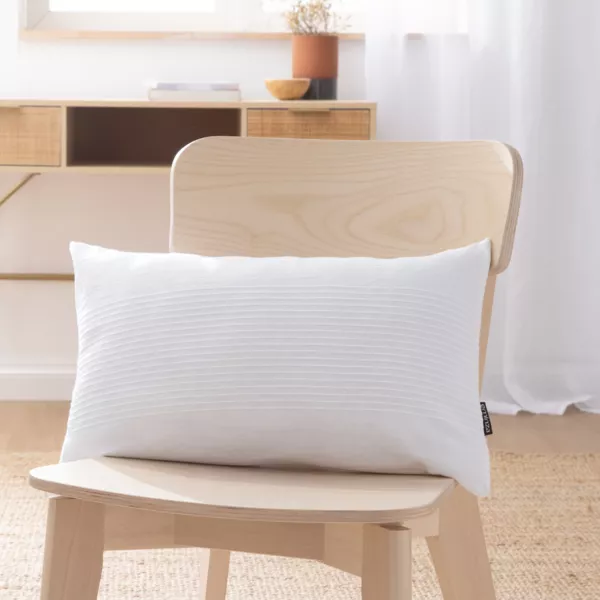 Housse de coussin rectangulaire coton tiss� (30 x 50 cm) L�a Blanche