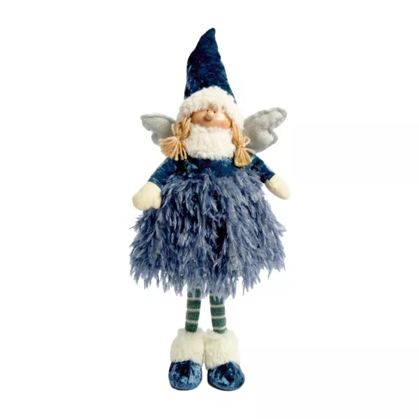 Bambola di Natale (H45 cm) Angelo in piuma Blu notte