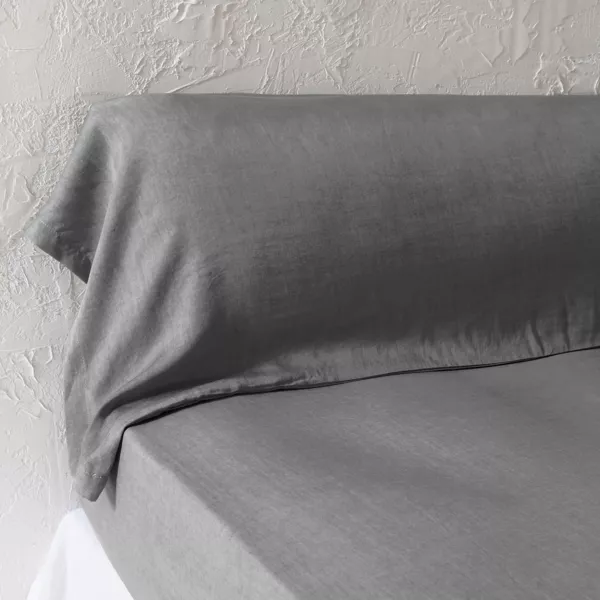 Federa cuscino a rullo lyocell Tencel� lavata (27 x 185 cm) Olivia Granito Grigio