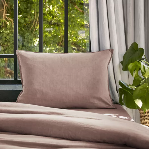 Funda de almohada rectangular lyocell Tencel� lavado (50 x 70 cm) Olivia Rosa rubor