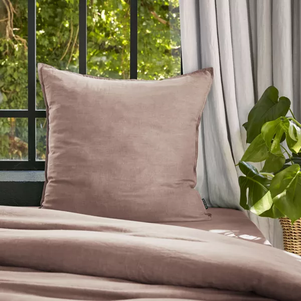 Quadratischer Kopfkissenbezug aus gewaschenem TENCEL™ Lyocell (63 x 63 cm) Olivia Puderrosa