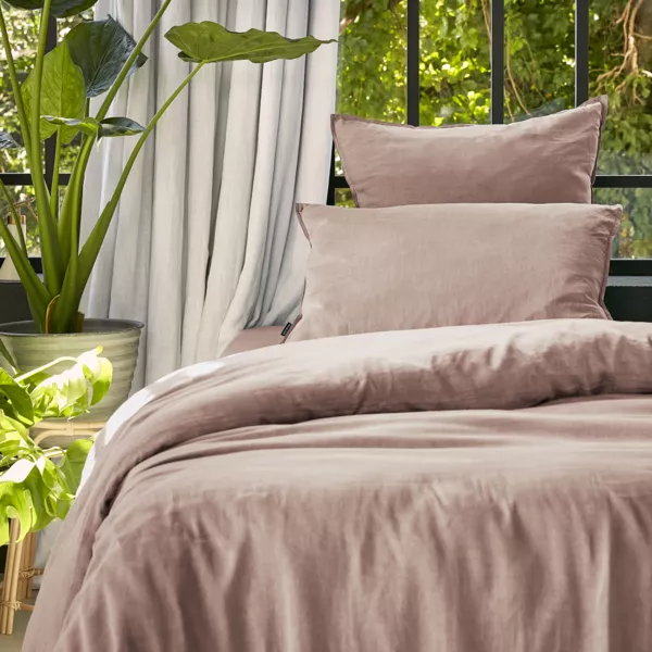 Bettbezug aus gewaschenem TENCEL� Lyocell (140 x 200 cm) Olivia Puderrosa