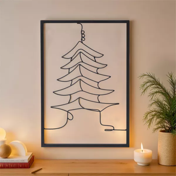 Metalen wanddecoratie (H80 cm) Zwarte Tempel