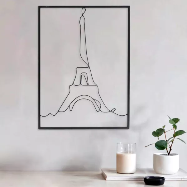 Decoraci�n mural de metal (H45 cm) Torre Eiffel Negro