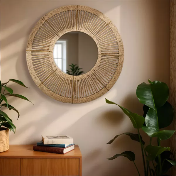 Runder Wandspiegel Kordel (D60 cm) Suva Naturfarben