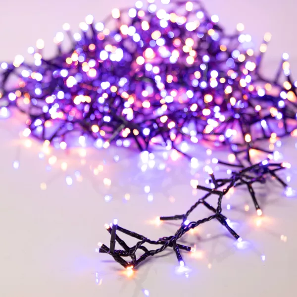 Guirlande lumineuse 11 m 500 LED c�ble noir Luxe Bicolore Orange et violet