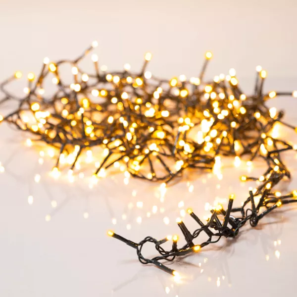 Lichterkette 16 m 750 LED Kabel Gr�n NewLuxe Warmwei�/Warmwei� golden