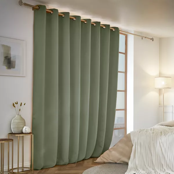 Verduisterend thermisch gordijn (280 x 260 cm) Calore Kaki groen