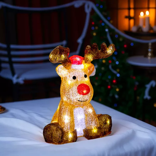 Renne lumineux 40 LED (H30 cm) Vito Blanc froid