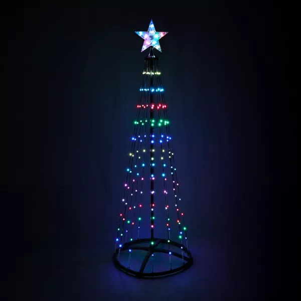 Cono luminoso Digital 550 Micro Led (H300 cm) Scintillante Nero e Multicolore