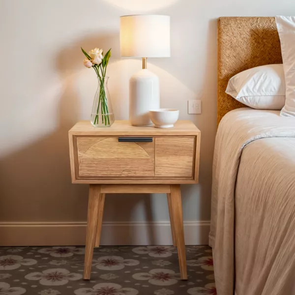 Mesita de noche madera (A58 cm) Hano� Natural