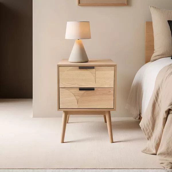 Nachttisch aus Holz mit einer Schublade (40 x 60 cm) Hano� Beige